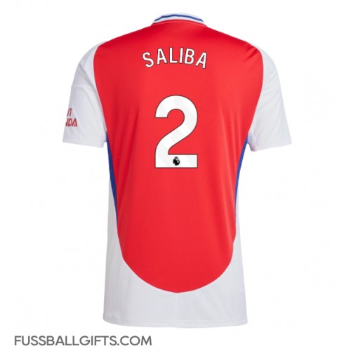 Arsenal William Saliba #2 Fußballbekleidung Heimtrikot 2024-25 Kurzarm